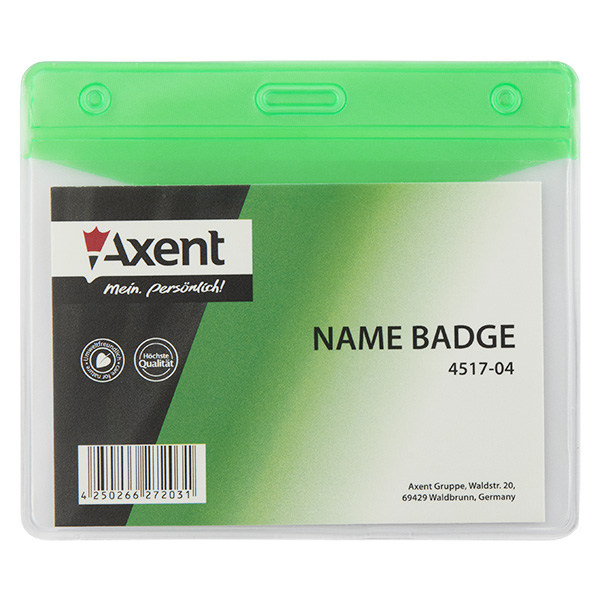 Бейдж Axent 4517-04-A горизонтальный, матовый, зеленый, 100х70 мм