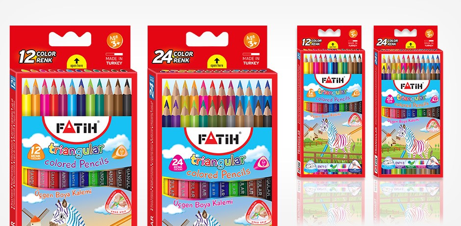 карандаш для рисования "FATIH" TERIANGULAR colored pencil 12 цветов