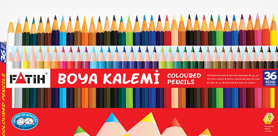 карандаш для рисования "FATIH" COLORED PENCIL 18cm -36-цветов