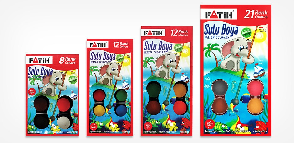 краска 8 цветов "FATIH" water colours 